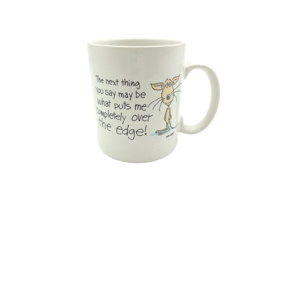 1988 Hallmark Shoebox Mug: "The Next Thing You Say May Put Me Over The Edge" - Picture 4 of 5